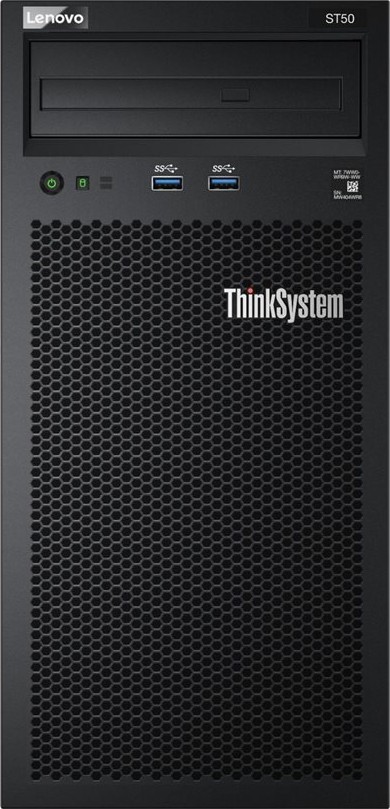 Lenovo ST50 Xeon E-2226G Server (6C 3.4GHz 12MB Cache/80W), SW RAID, 2xS4510 480GB, 1x16GB, 250W, No DVD, 3 Year Warranty | 7Y48A03YEA